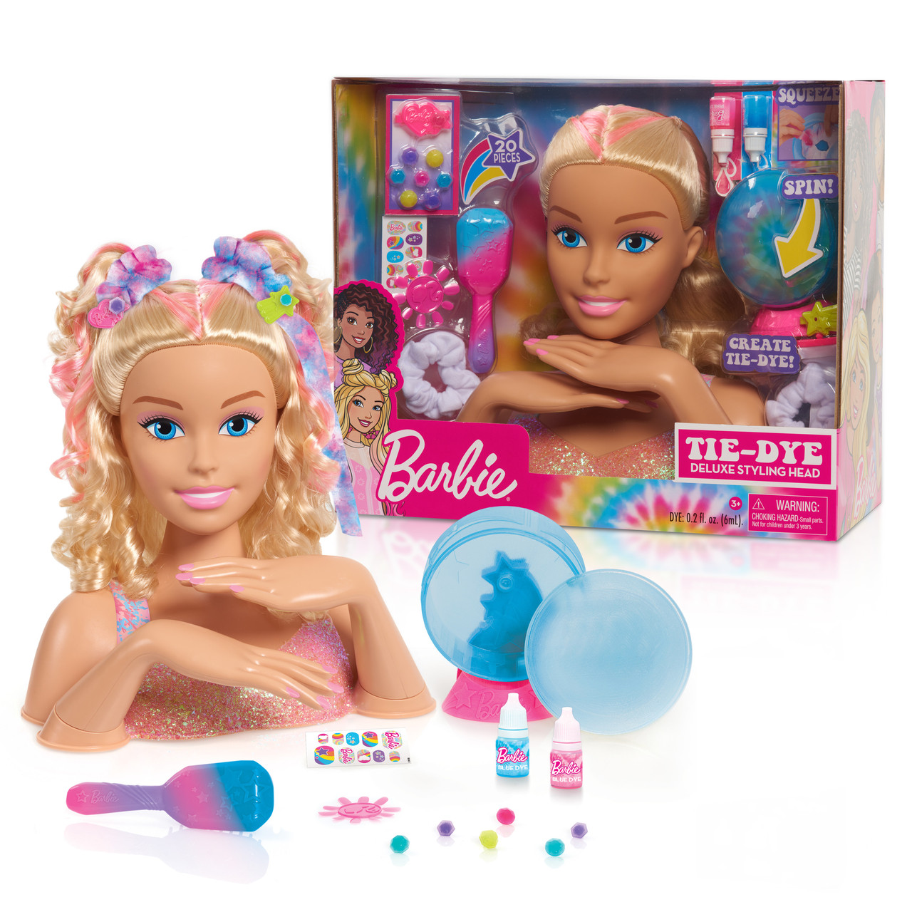 

Барби голова манекен Barbie Tie-Dye Deluxe 22-Piece Styling Head