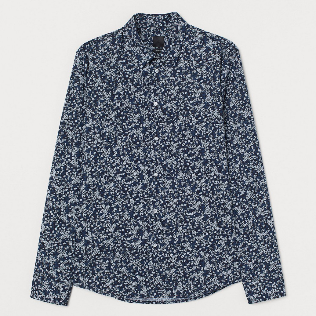 

Рубашка H&M 0618319_гол.цв - Синяя, Рубашка H&M 0618319_гол.цв S-S Синяя
