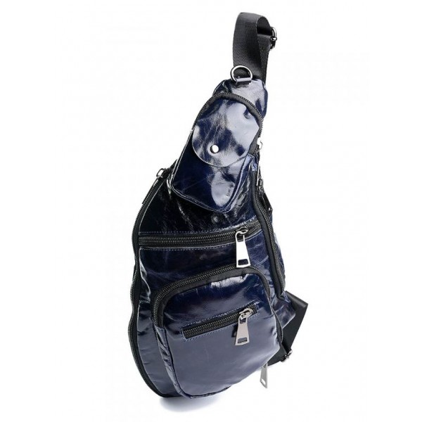 

Сумка мужская кожаная на грудь BagMan 3080 Royal Blue Light