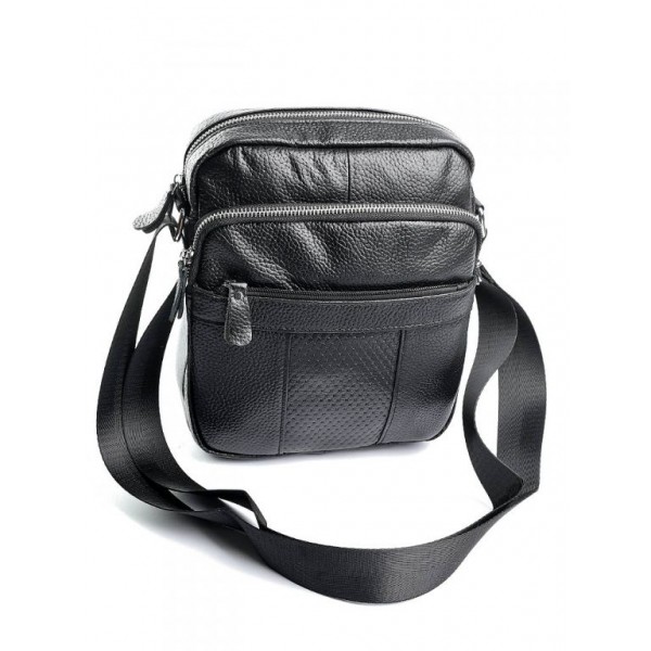 

Сумка кожаная мужская через плечо BagMan B032 Black