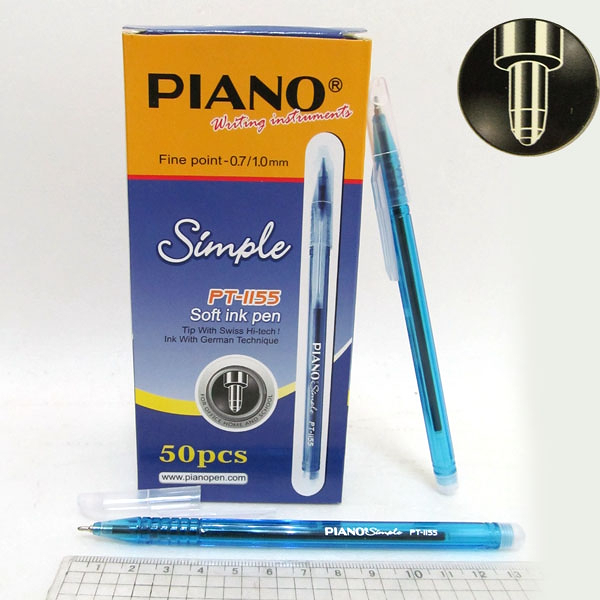 

Ручка масло "Piano" "Simple" синяя 50шт 1155pt_bl