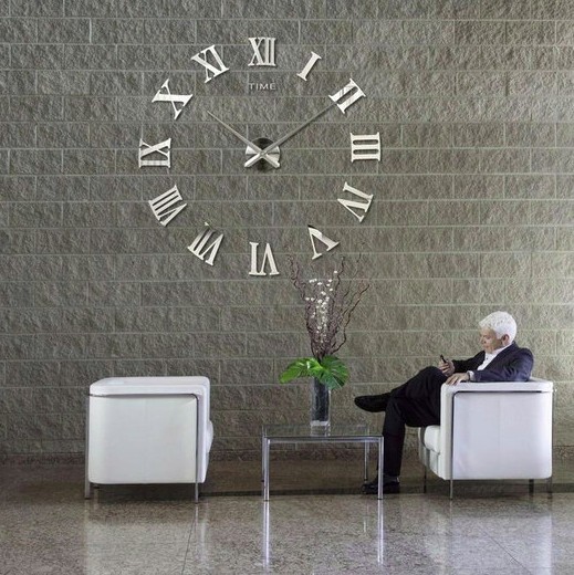 

Часы настенные 3D Timelike Римские Зеркальные (100 см)