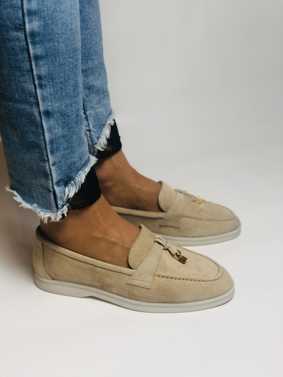 

Женские мокасины Evromoda 39 Бежевый-кофейный 2655
