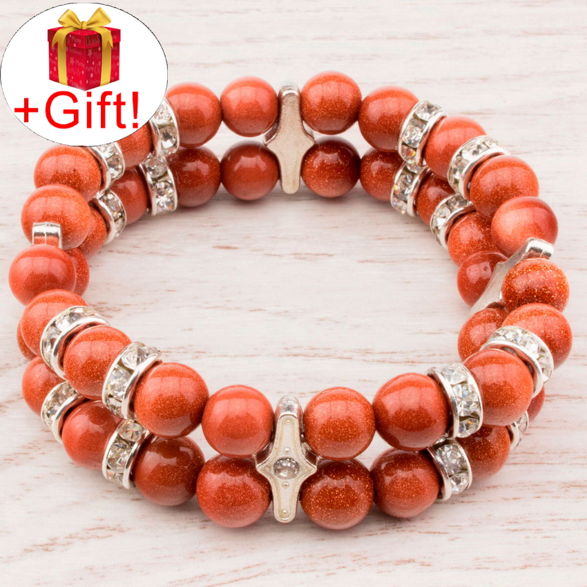 

Браслет авантюрин коричневый натуральный (8 мм), размер 19 см, julB0614