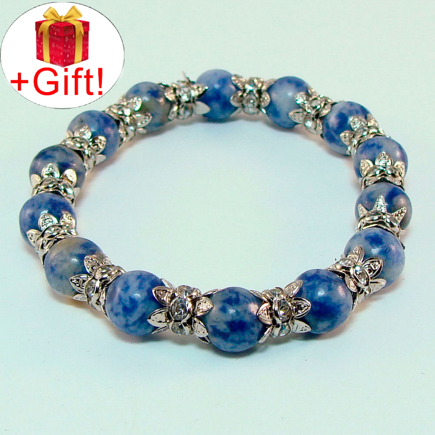 

Браслет азурит натуральный (8 мм), размер 17 см, julB0152