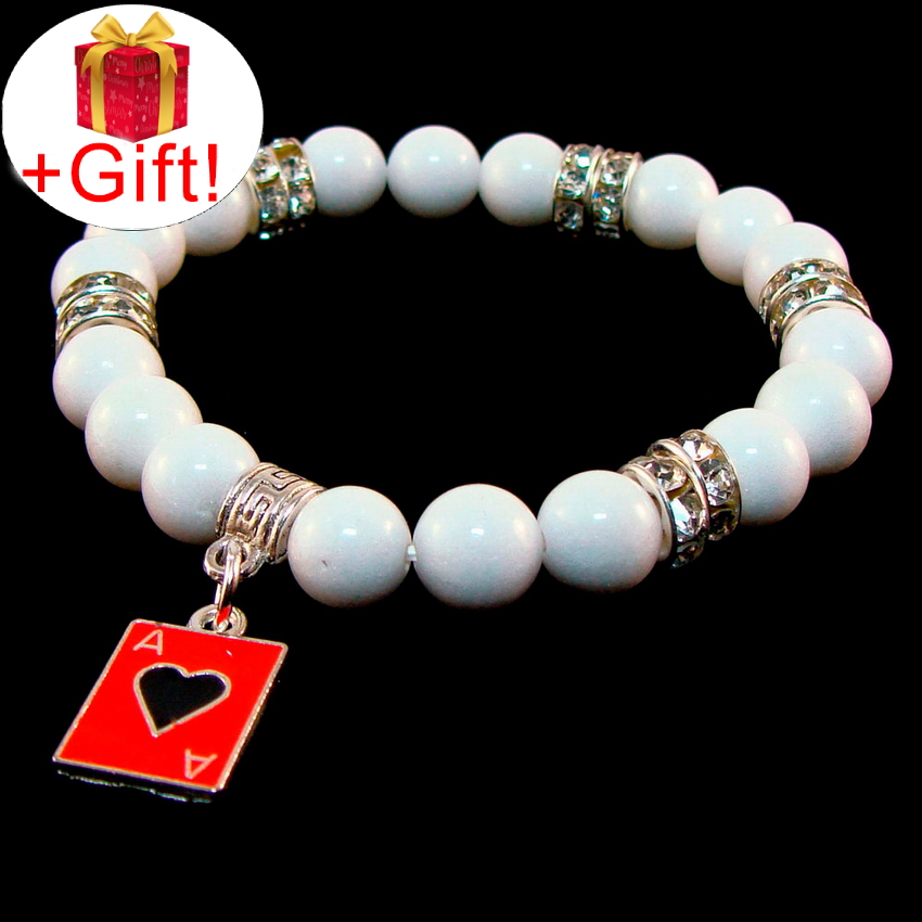 

Браслет агат белый натуральный (8 мм), размер 16 см, julB0185