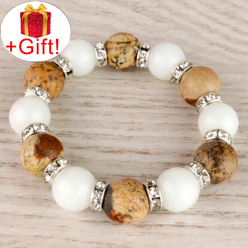 

Браслет агат натуральный (12 мм), размер 20 см, julB1021