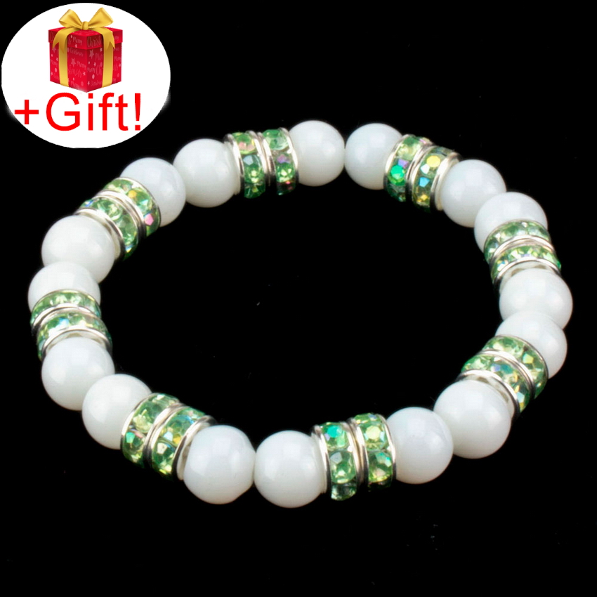 

Браслет агат белый натуральный (8 мм), размер 20 см, julB0419