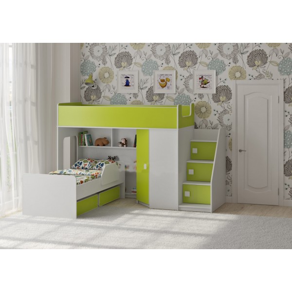 

Двухъярусная кровать KidsBunkBed К-082 Белый цвет 2245 × 1762 × 1405 мм