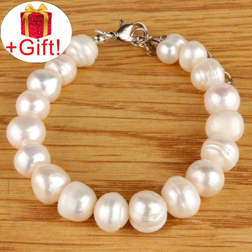 

Браслет жемчуг речной натуральный (10 мм), размер 17 см, julB1047