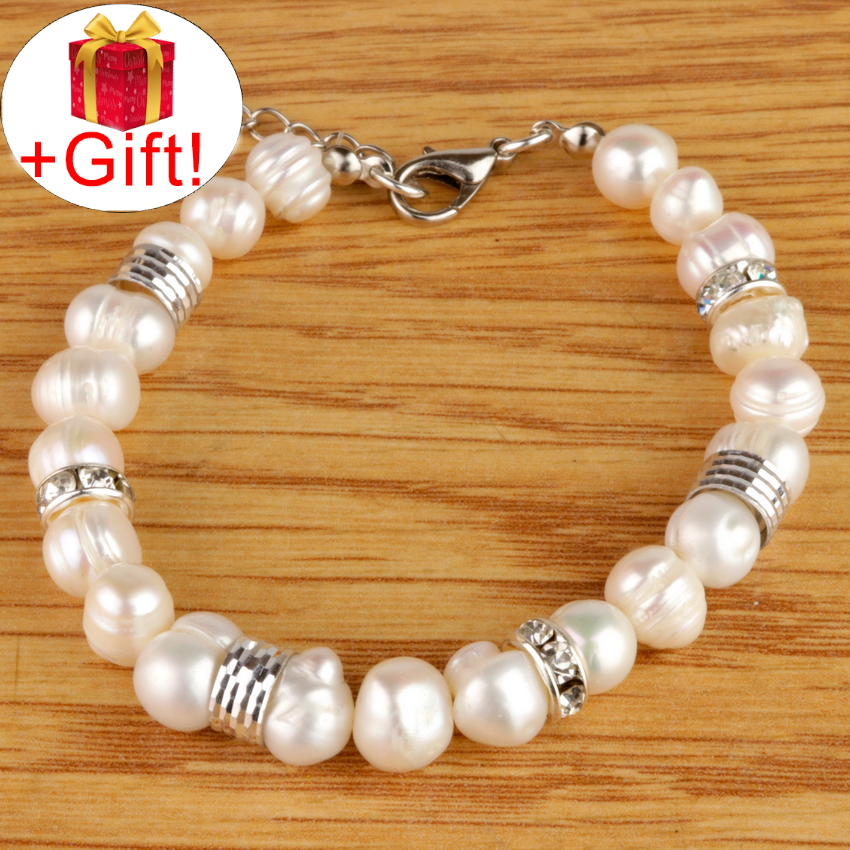 

Браслет жемчуг речной натуральный (8 мм), размер 16 см, julB1045