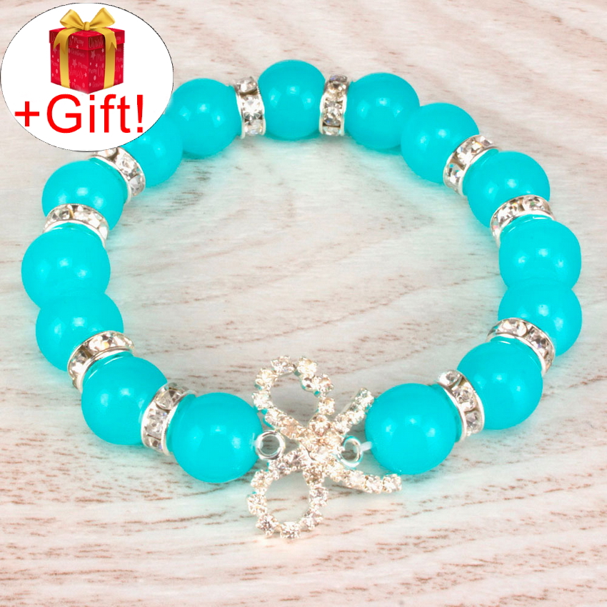 

Браслет аквамарин натуральный (10 мм), размер 16 см, julB0629