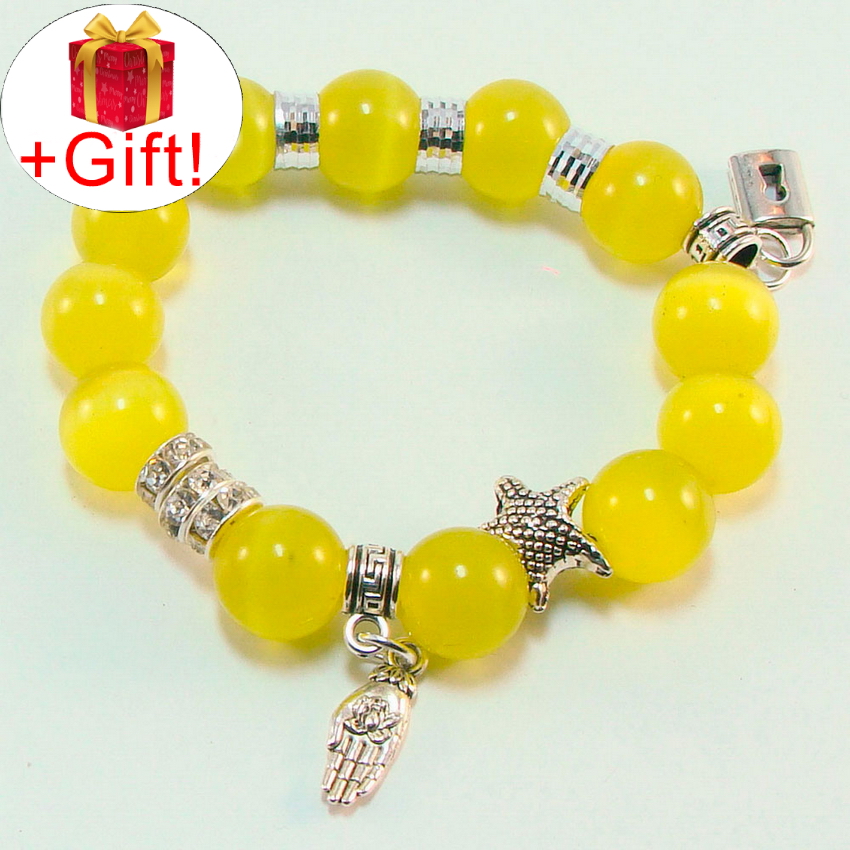 

Браслет кошачий глаз желтый натуральный (12 мм), размер 16 см, julB0001-8-1