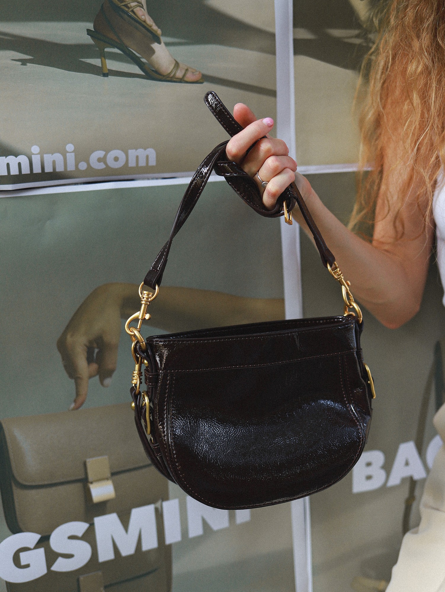 

Женская сумка Bagsmini Sasha Bag Choco Темно-коричневая