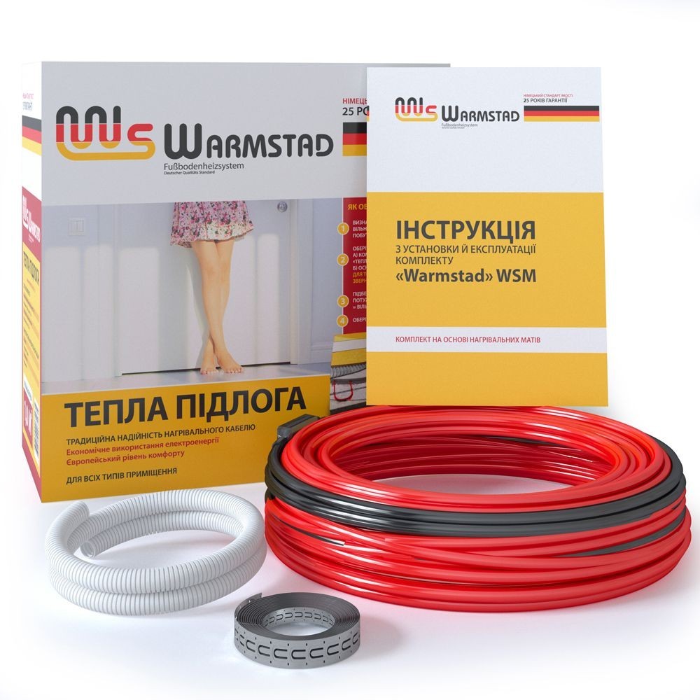 

Тонкий кабель двухжильный под плитку Warmstad WSS 47м/680Вт (3,8-4,5 кв.м)