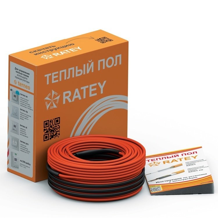 

Нагревательный кабель Ratey RD1 3.7-4.7 м.кв. - 670Вт — 37.4м.