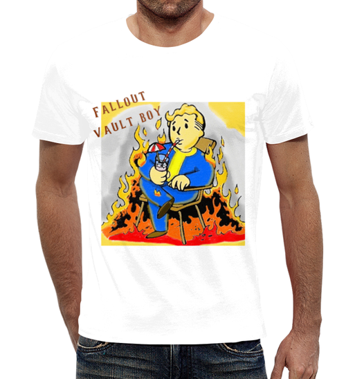 

Футболка детская 134 см Gee! Белая с рисунком Fallout Фаллаут Fallout vault boy FL.01.28