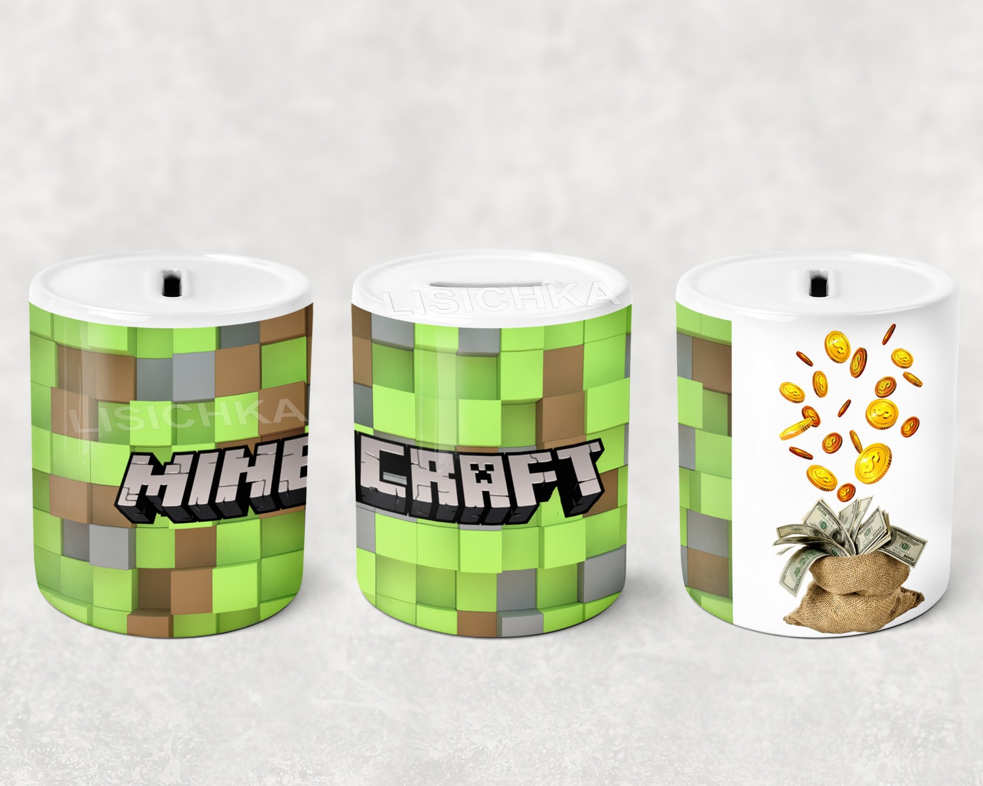 

Копилка Foxstyle Майнкрафт, керамическая копилка Minecraft, NA.9