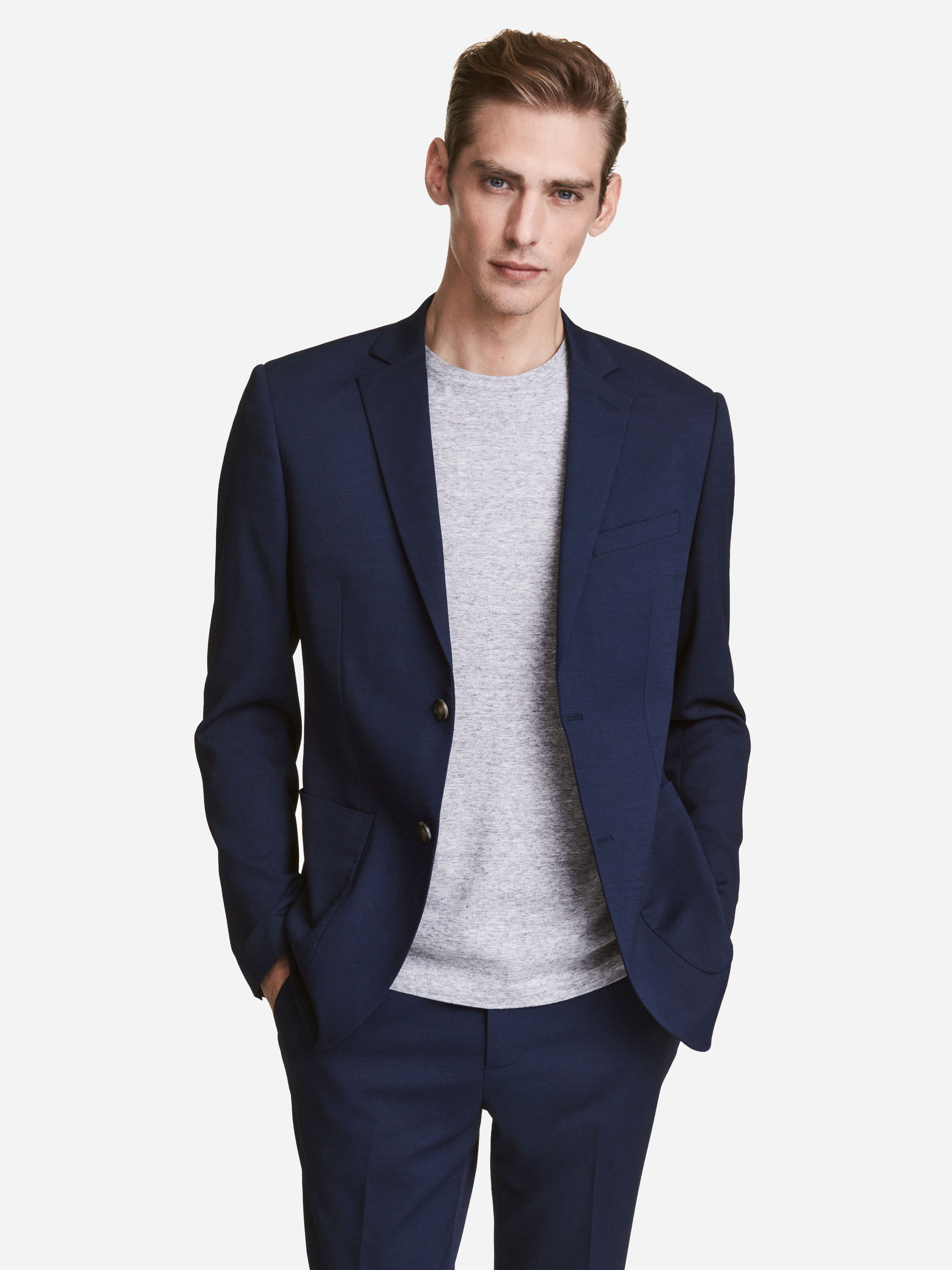

Пиджак H&M 4443885-AAQJ 50 Темно-синий