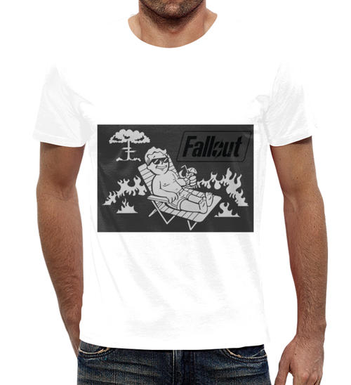 

Футболка детская 134 см Gee! Белая с рисунком Fallout Фаллаут отдых прежде всего FL.01.29