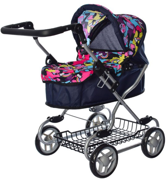 

Коляска для кукол Melogo 9680W Black-Multicolor (Melogo 9680W black/multi)