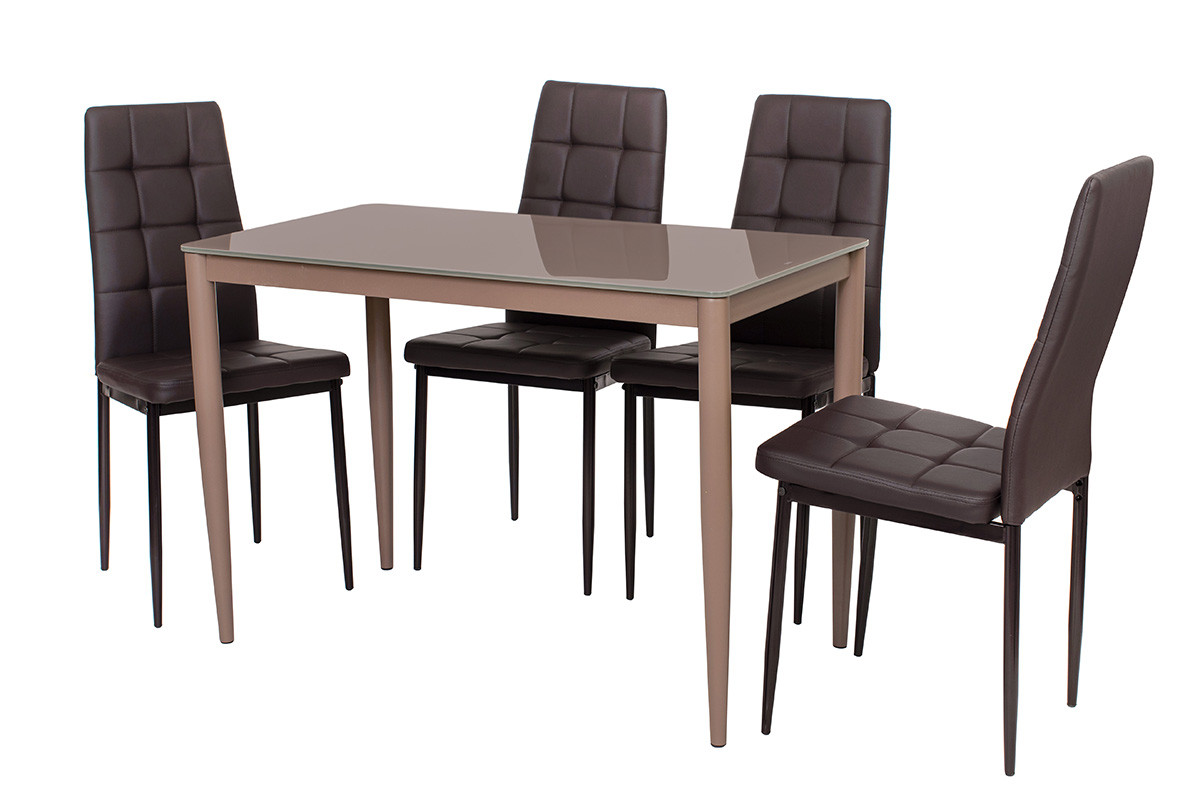 

Кухонный стеклянный стол Vetro Mebel Т300-11 кофе-мокко
