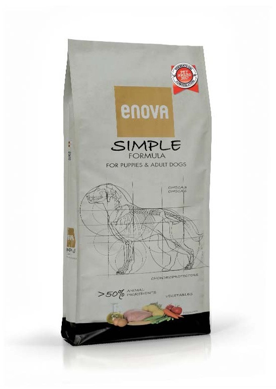 

Сухой корм для собак всех возрастов Enova Simple Formula с курицей 12 кг