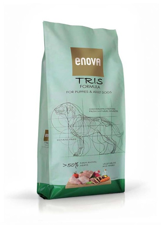 

Сухой корм для собак всех возрастов Enova Tris Formula с кроликом, свининой и уткой 12 кг