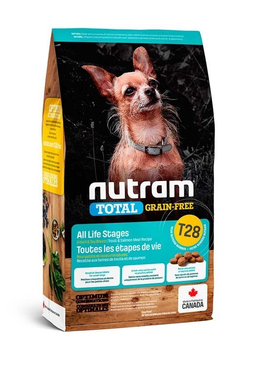 

Сухой беззерновой корм для собак малых пород Nutram T28 Total Grain Free Small Breed Salmon & Trout с лососем и форелью 2 кг