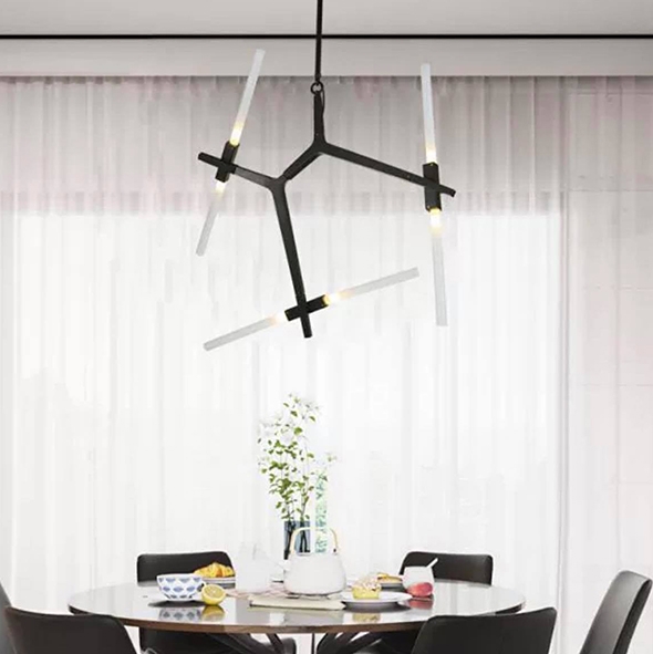 

ЛЮСТРА LED AGNES BLACK 6P D80/H77