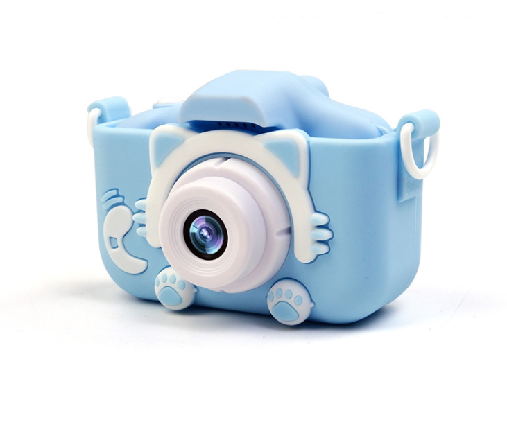 

Детский цифровой фотоаппарат 2 камеры Children's fun Camera 20MP Full HD 1920*1080р Котик(Голубой)камера для селфи.