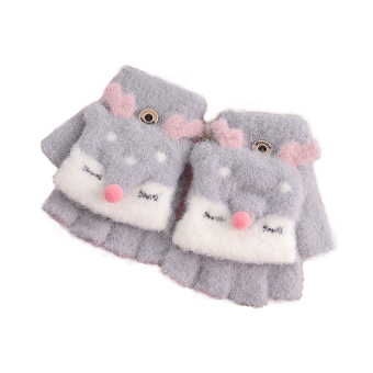 

Перчатки детские со зверятами 9см Серый (5240)