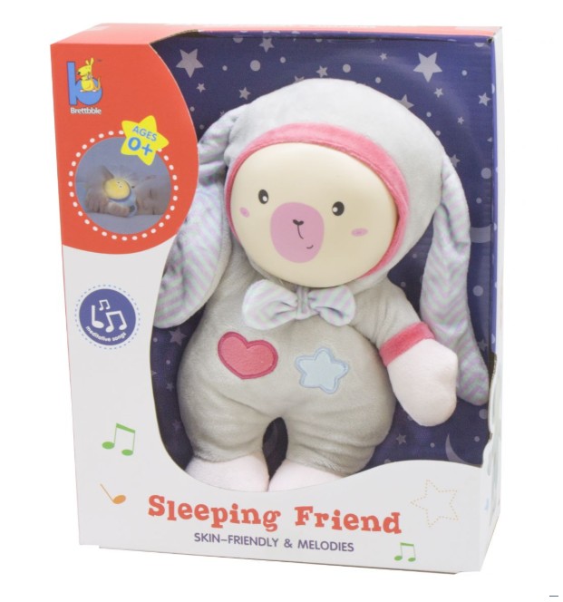 

Детская мягкая игрушка-ночник с мелодиями и светящимся личиком Brettbble Sleeping Friend "Зайчик" (G0130)