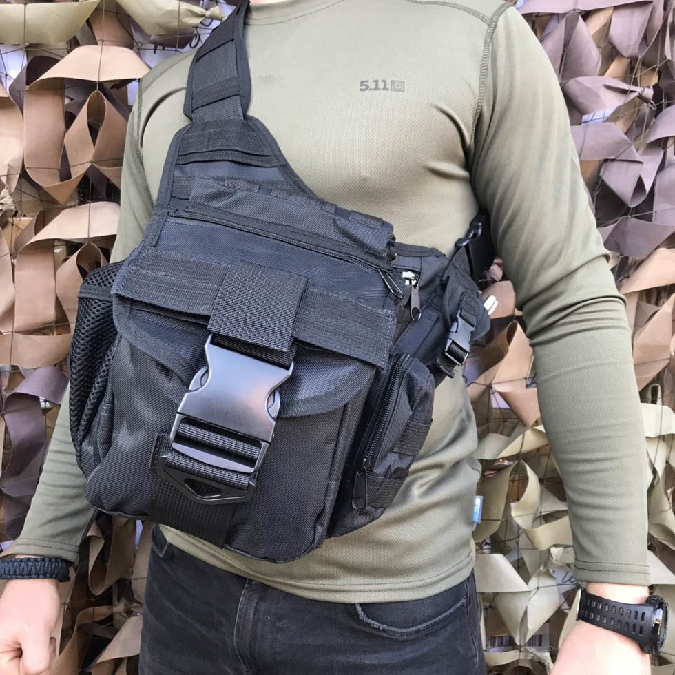 

Сумка через плечо/ военная сумка EDC Black 9L / средний