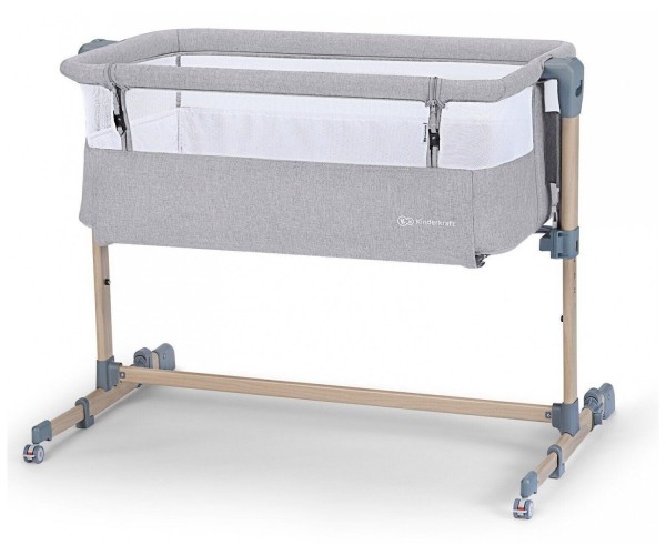 

Приставная кроватка-люлька Kinderkraft Neste Air Grey Wood Серая