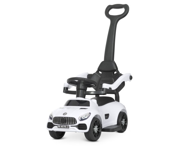 

Каталка - толокар, машинка Bambi M 4578 с родительской ручкой, бортиками, Белая