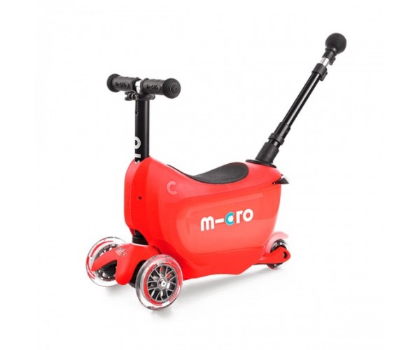 

Трехколесный самокат MICRO Mini2go Deluxe Plus с багажником, Красный