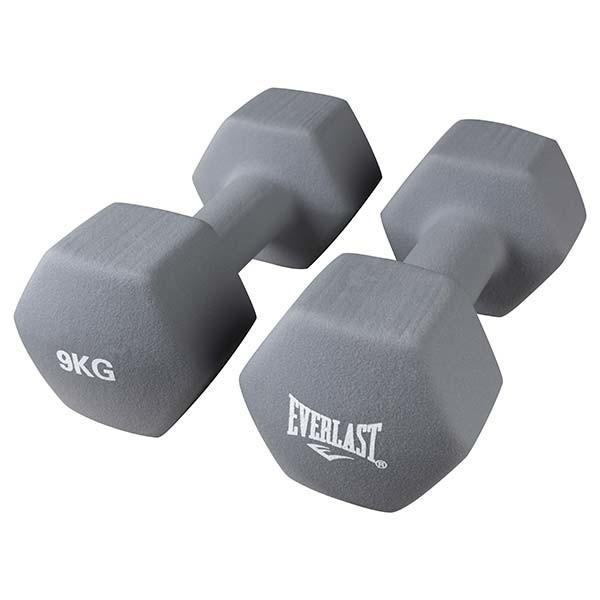 

Гантели виниловые Everlast 2шт по 9кг серые
