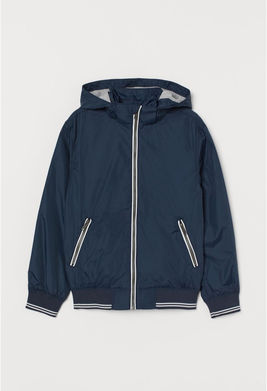 

Куртка для мальчика c капюшоном синяя H&M 140см