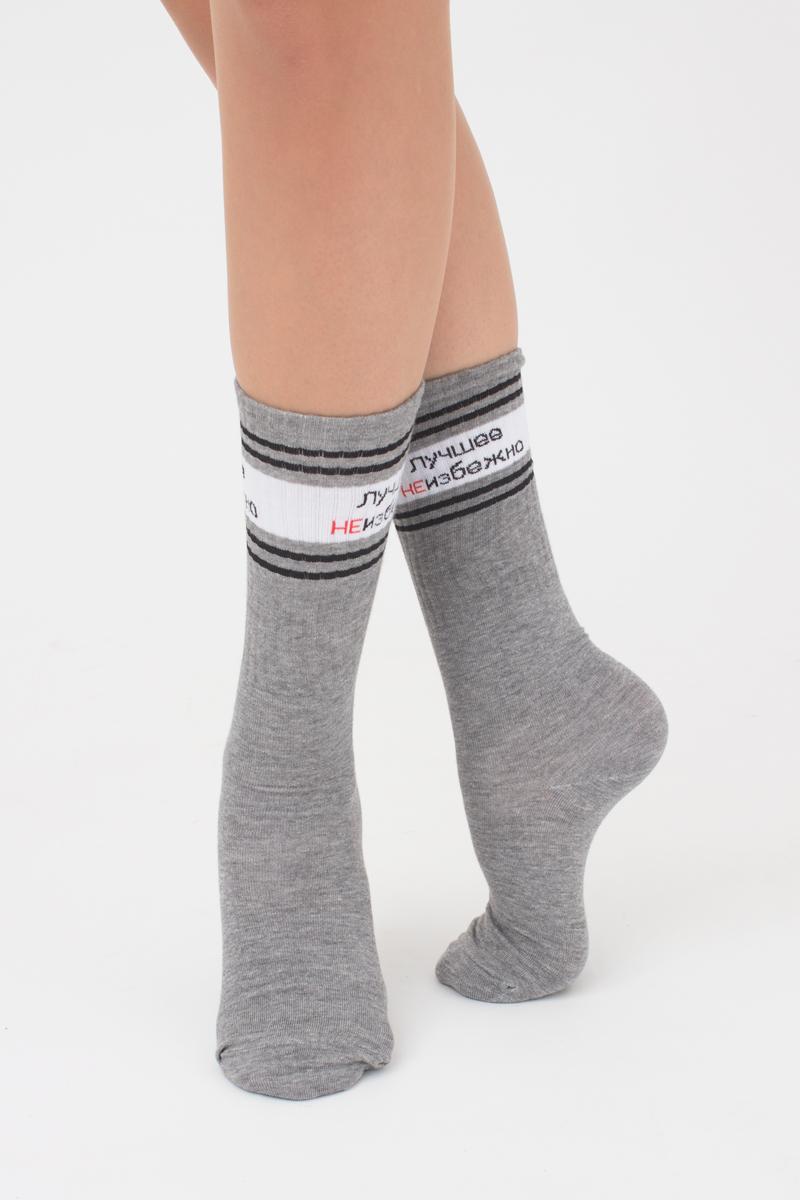 

Носки с рисунком GIULIA WS4 TEXT STRONG 007 36-40 р Light grey melange
