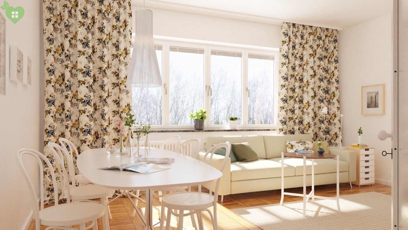 

Шторы Декорин 180x250 см 2 шт С Цветами с синими розочками в маленьких букетах