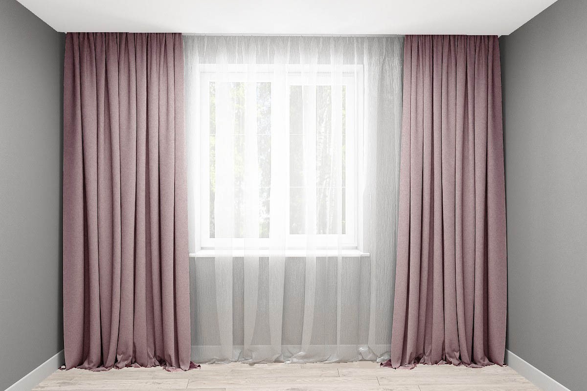 

Шторы Декорин Диамант 175x270 см 2 шт Серо-розовый