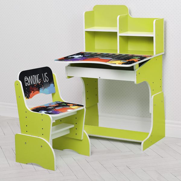 

Парта W2071-107-4 Among Us регульована висота (4 положення) стільчик, столешниця 69-47 см, лайм , таблица множення W2071-107-4 (2000904484430)