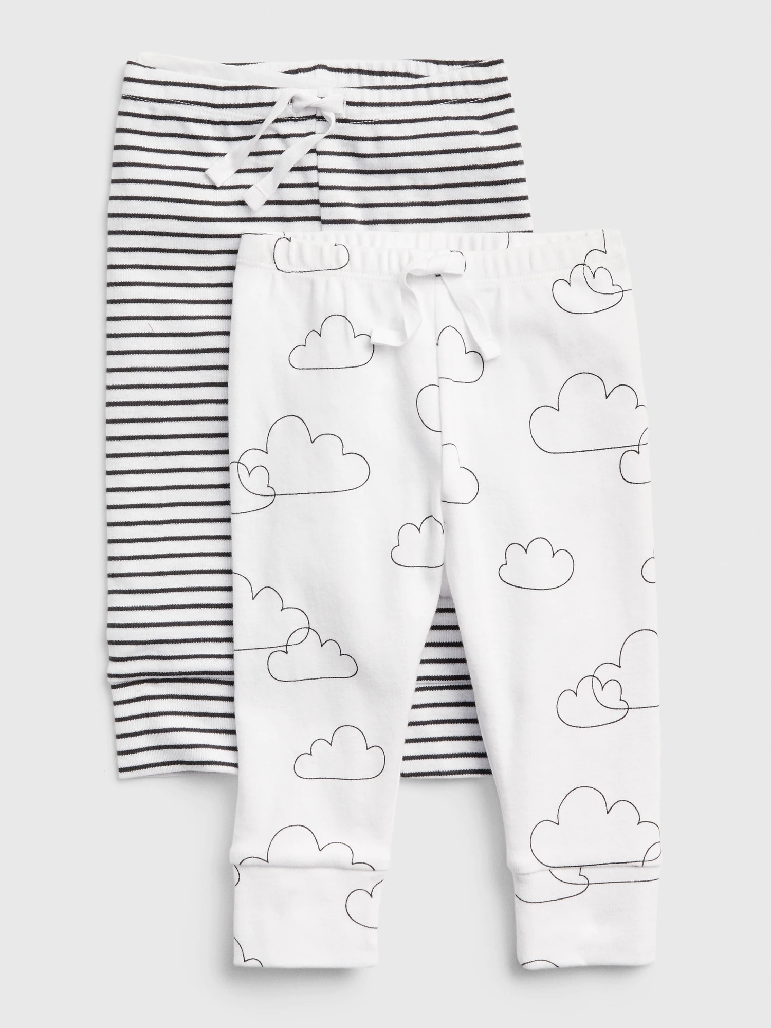 

Комплект штанов для мальчика baby GAP В полоску и с облаками 76-81 Белый 546349002