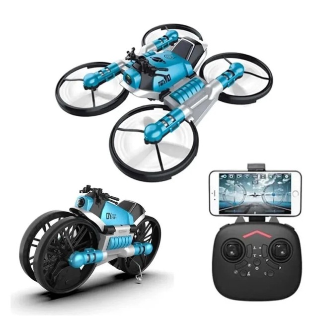 

Детский летающий квадрокоптер-трансформер дрон-мотоцикл QY Leap Speed PRO Plus 2 в 1 Синий (G0054)