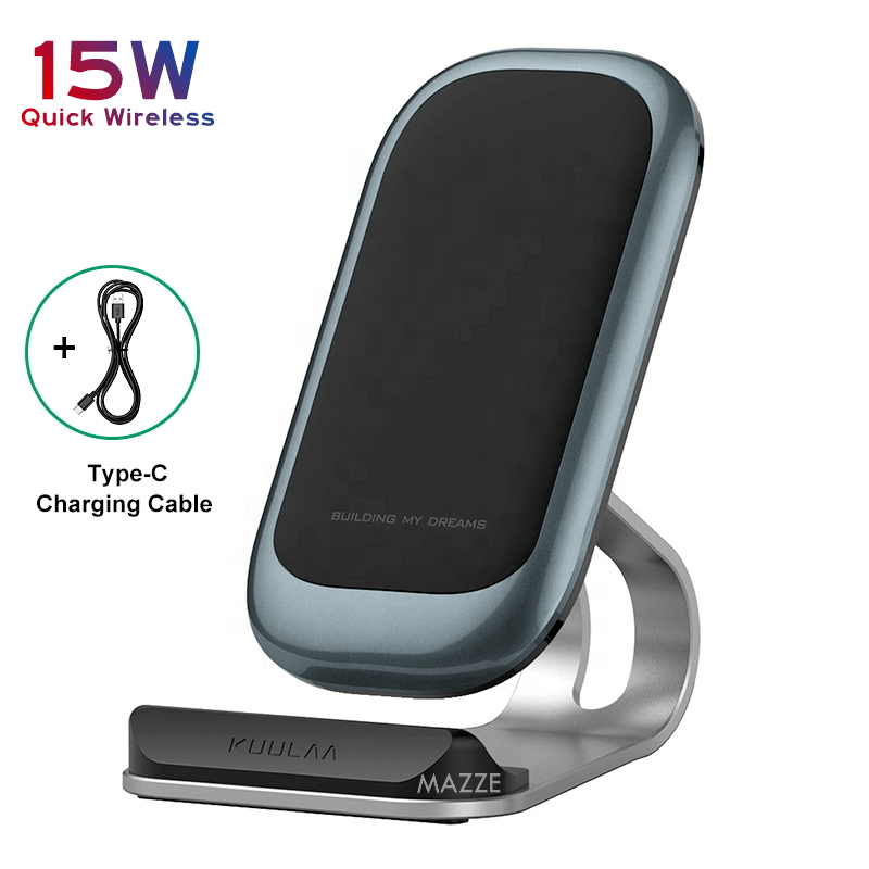 

Беспроводное зарядное устройство 15W Fast Charger быстрая зарядка подставка держатель для телефонов смартфонов KUULAA Wireless Holder (KL-ZJ0) Blue