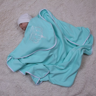 

Детский трикотажный плед Queen бирюза