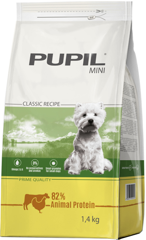 

Сухой корм для собак малых пород Pupill Prime с курицей и говядиной 1.4 кг