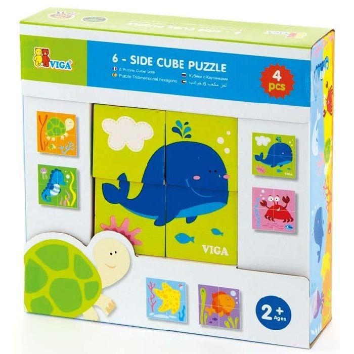 

Деревянные кубики пазл Viga Toys Подводный мир (50161)