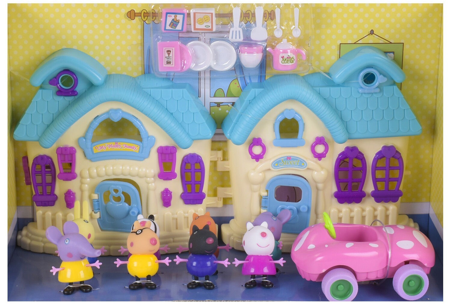 

Игровой набор Yangguang Toys Factory Домик Свинки Пеппы с фигурками, синий (YM 8015-6)